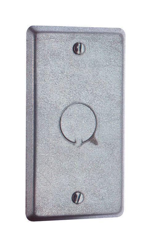 Steel City Rectangle Steel 1 gang Outlet Box Cover For Mounts to Box or Device