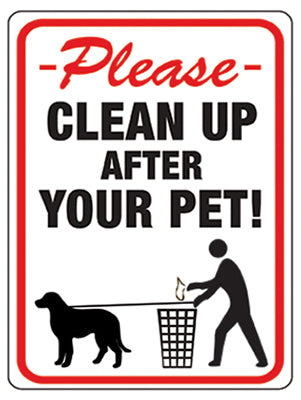 Hy-Ko English Clean Up After Your Pet Sign Plastic 12 in. H x 9 in. W (Pack of 10)