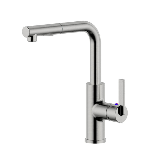 Ultra Faucets Hena One Handle Brushed Nickel Pull-Out Kitchen Faucet