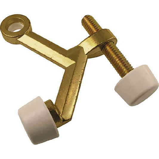 Hickory Hardware 1/4 in. H X 2 in. W X 1-1/2 in. L Zinc Polished Brass Hinge Pin Door Stop Mounts to (Pack of 5)