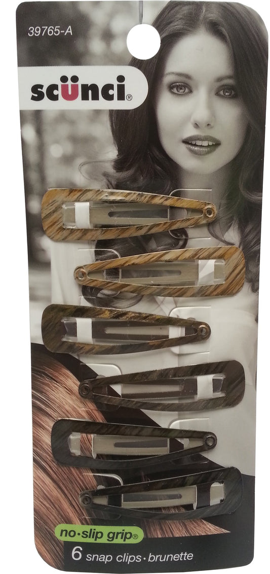Scunci 3976503a048 Brunette Snap Clips (Pack of 3)