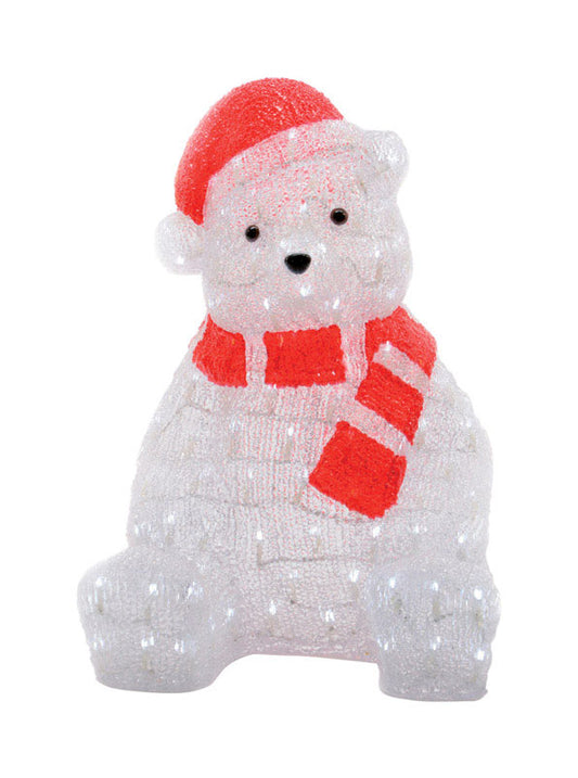 Illumax  LED Santa Bear  Christmas Decoration  Red/White  Acrylic  1 each