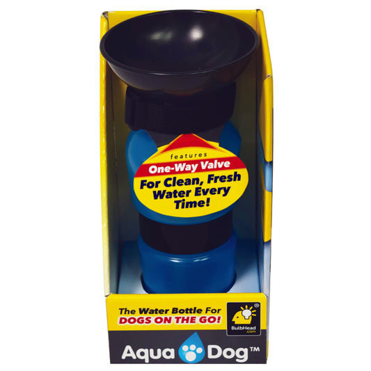 Aqua Dog  Blue  Plastic  16 oz. Portable Watering Bottle/Bowl  For Dog
