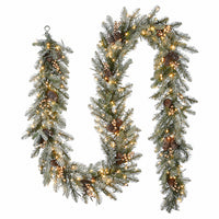 Snowy Morgan Spruce Artificial Garland, 400 Dual LED Cosmic Lights, 9 x 12-Ft. (Pack of 6)