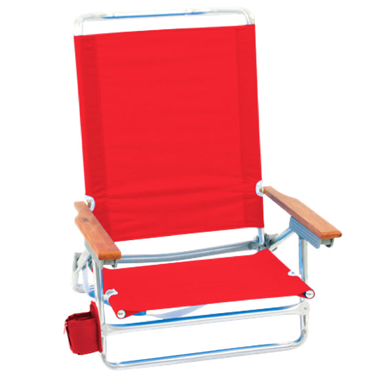 Rio Brands 5 position Adjustable Red Beach Folding Chair (Pack of 4)