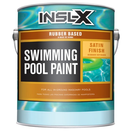 Insl-X Indoor and Outdoor Satin Black Synthetic Rubber Swimming Pool Paint 1 gal