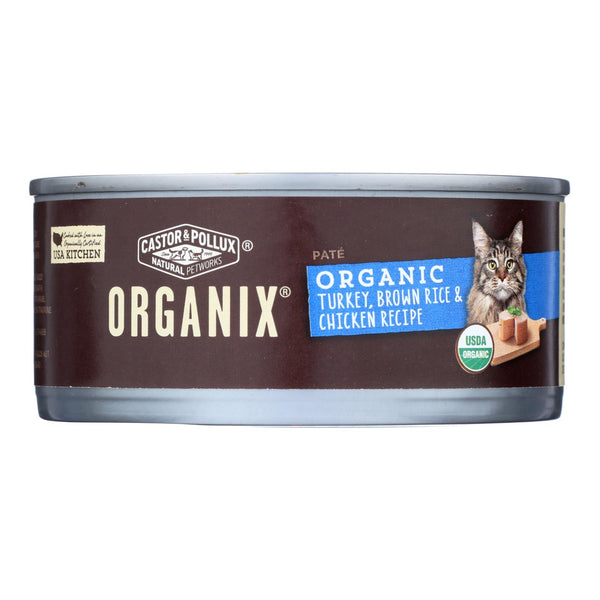 Castor and Pollux Organic Cat Food - Turkey Brown Rice and Chicken - Case of 24 - 5.5 oz.
