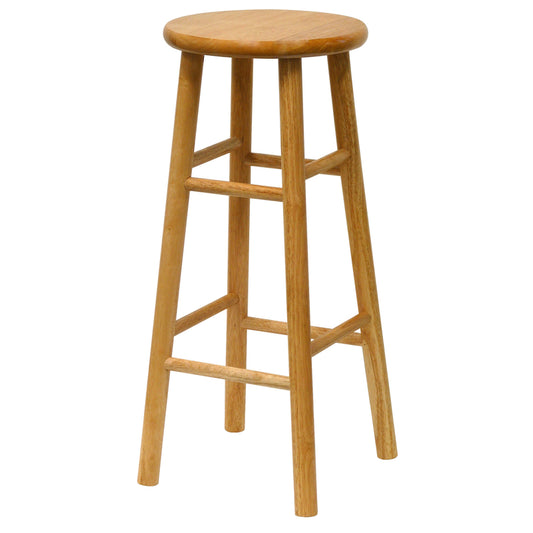 Winsome Wood 81880 30" Natural Beveled Seat Barstool (Pack of 2)