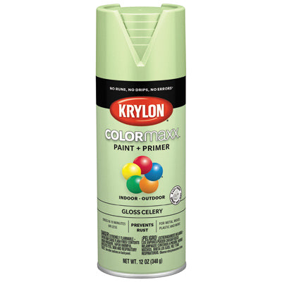 COLORmaxx Spray Paint, Celery, Gloss, 12-oz.
