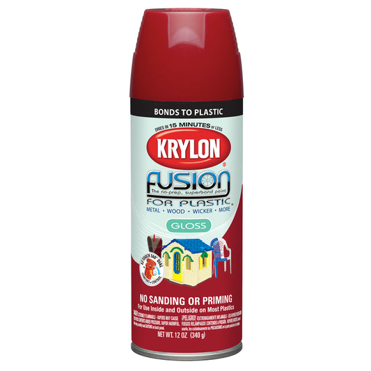 Krylon Gloss Fusion Spray Paint 12 oz. Sun Dried Tomato (Pack of 6)