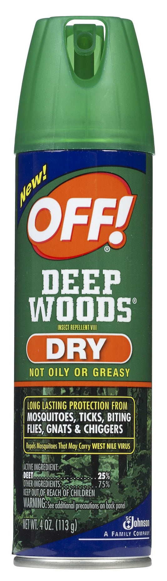 Off 71765 4 Oz Deep Woods Dry Insect Repellent