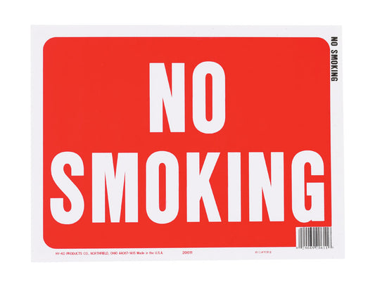 Hy-Ko English No Smoking Sign Plastic 9 in. H x 12 in. W (Pack of 10)