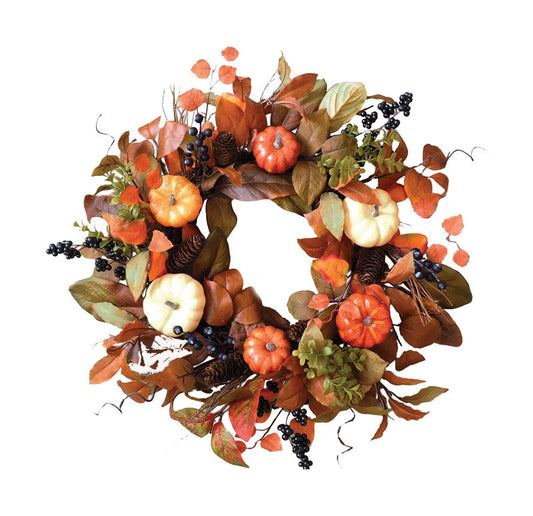 Celebrations Pumpkin Wreath Halloween Decoration Multicolored 24 in. W (Pack of 3)