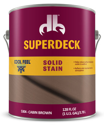 Superdeck Cool Feel Solid Cabin Brown Acrylic Deck Stain 1 gal. (Pack of 4)