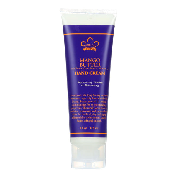 Crema de manos con manteca de mango de Nubian Heritage, 1 unidad, 4 oz