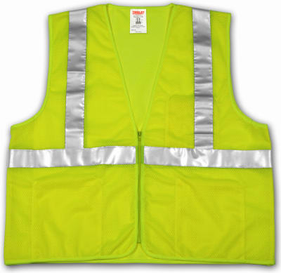 Safety Vest, Lime/Yellow Mesh Polyester, 2XL-3XL