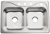 Sterling Southhaven Stainless Steel Top Mount 22 in. W X 33 in. L Double Bowl Kitchen Sink Silver