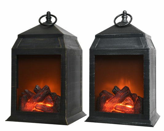 Lumineo LED Fireplace Lantern Christmas Decoration Assorted Plastic 1 pk (Pack of 4)