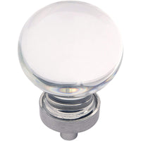 Hickory Hardware HH075853-GLSN 1-3/8" Round Clear/Satin Nickel Glass Gemstone Cabinet Knob