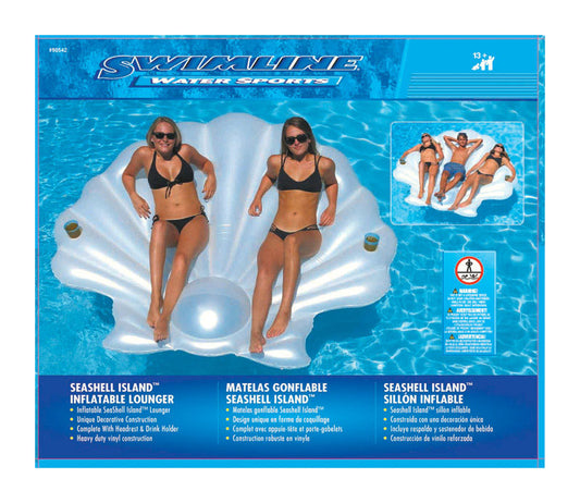 Swimline White Vinyl Inflatable Seashell Pool Float