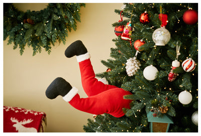 Christmas Decoration, Animated Santa Kicker, 16-In.