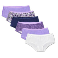 Fruit Of The Loom 6dbsta1 Sz8 Size 8 Women'S Cotton Boy Shorts Asst Colors/Patterns 6 Ct