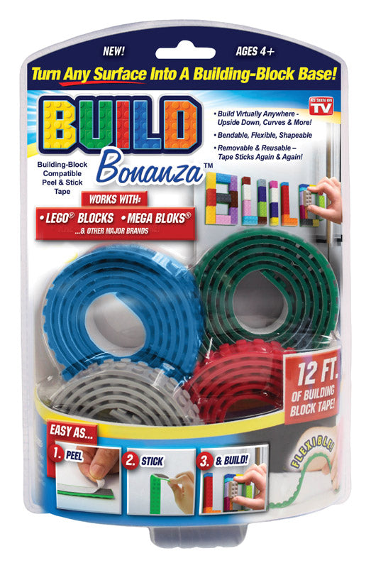 Build Bonanza  As Seen On TV  Assorted  36 in. L x 0.5 in. W Building Block Tape