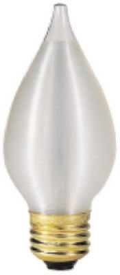 Glowescent Spun Satin Torpedo Chandelier Light Bulb, White, 25-Watts (Pack of 6)