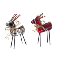 Gerson Multicolored Plaid Deer Figurine Indoor Christmas Decor (Pack of 24)