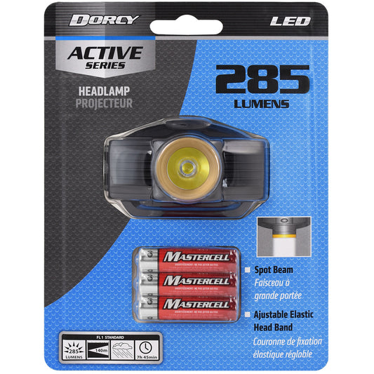 Dorcy Active Series 285 lm Black LED Head Lamp AAA Battery