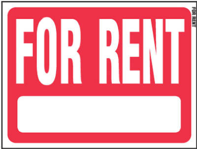 Hy-Ko English For Rent Sign Plastic 18 in. H x 24 in. W (Pack of 5)