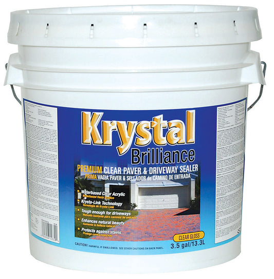 Krystal Brilliance Clear Paver And Walkway Sealer Water Based Crystal Clear 3.5 Gl