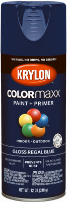 COLORmaxx Spray Paint + Primer, Gloss Regal Blue, 12-oz.