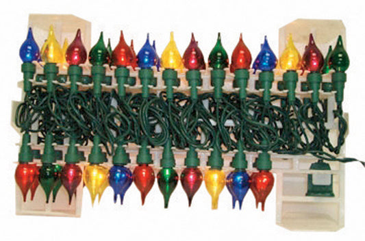Celebrations Flame Tip Incandescent Light Set Multicolored 14.2 ft. 50 lights Green (Pack of 12)