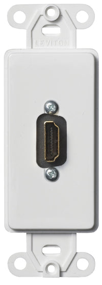 Leviton 002-41647-00W White Decora® 1-Gang Insert HDMI Feedthrough QuickPort® Connector Wallplate