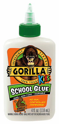 Gorilla Kids High Strength Washable Clear School Glue 4 oz