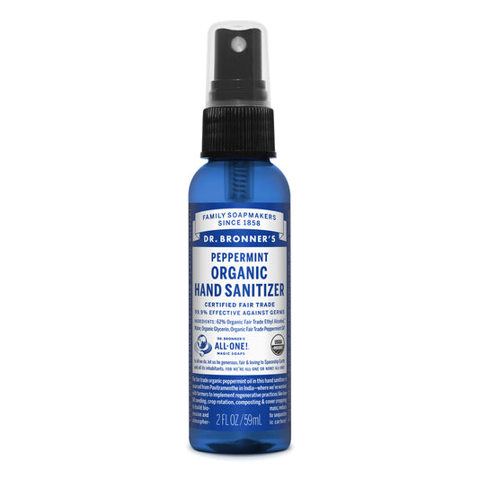 Dr. Bronner's Peppermint Citrus Scent Antibacterial Hand Sanitizer 2 oz. (Pack of 12)