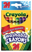 Crayola 52-6924 Washable Crayons Assorted Colors 24 Count