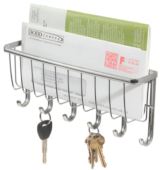 InterDesign  10-3/4 in. L Silver  Metal  Small  Axis Mail Letter Holder and Key  Rack  1 pk