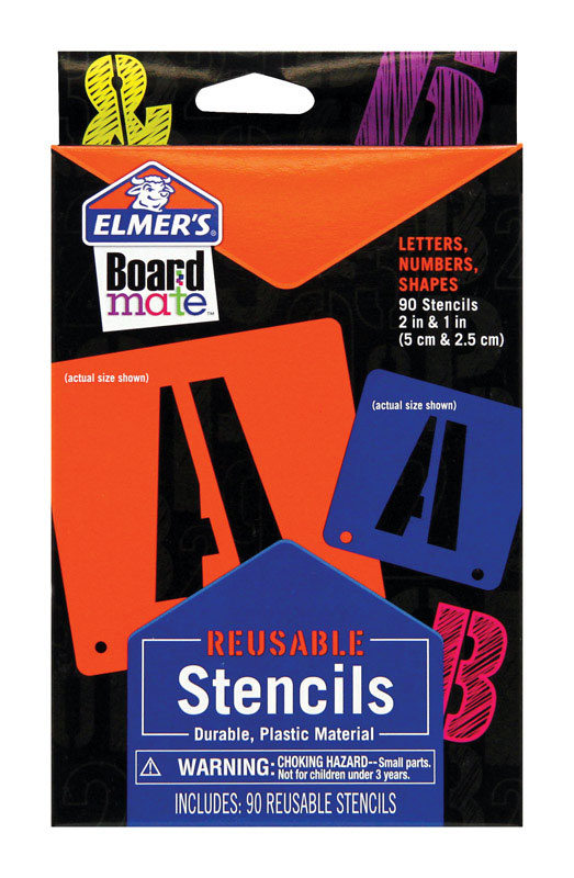 Elmer's Board Mate Varies in. Plastic Numbers Stencil 90 pc