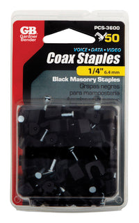Gardner Bender 1/4 in.   W Plastic Insulated Masonry Coaxial Staple 50 pk
