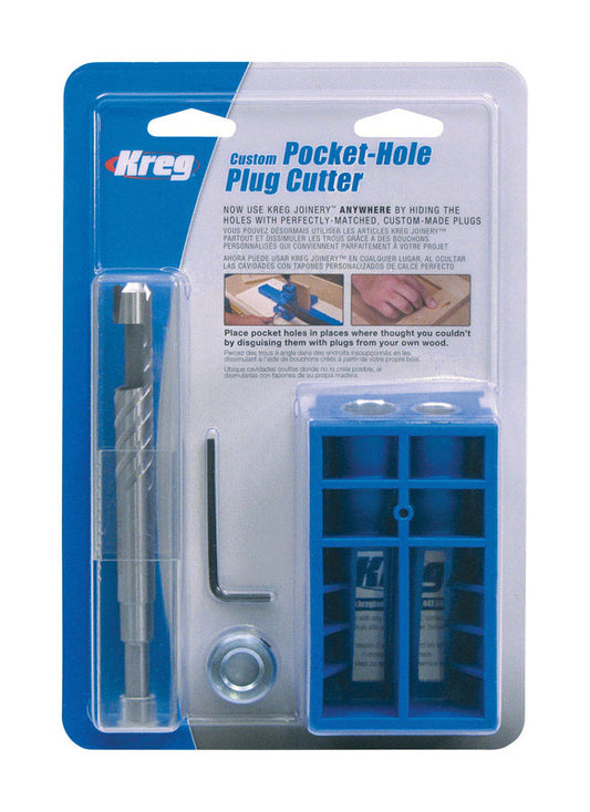 Kreg 3/8 in. X 9-1/4 in. L Steel Custom Pocket-Hole Plug Cutter 4 pc