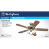 Westinghouse  Vintage  52 in. Antique Brass  Indoor  Ceiling Fan