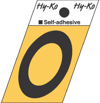 Hy-Ko GR-10/O 1.5" Black Aluminum Angle Cut Letter O (Pack of 10)
