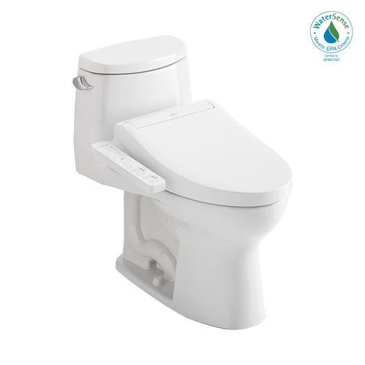 TOTO® WASHLET+® UltraMax® II One-Piece Elongated 1.28 GPF Toilet and WASHLET+® C2 Bidet Seat, Cotton White - MW6043074CEFG#01