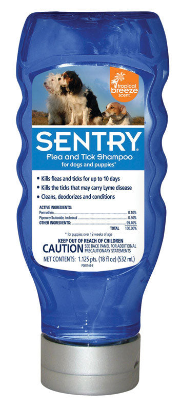 Sentry Liquid Dog Flea and Tick Shampoo Permethrin, Piperonyl Butoxide and Other Ingredients 18 oz