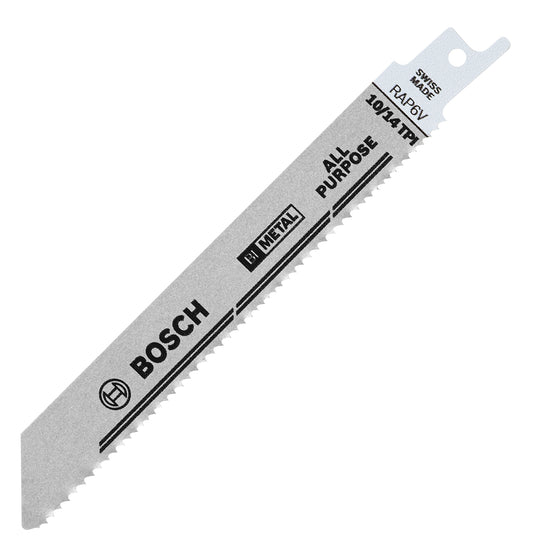 Bosch RAP6V 6" 10/14 V TPI All Purpose Reciprocating Saw Blades 5 Count