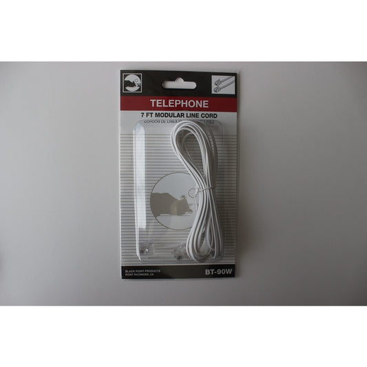 Black Point Products 7 ft. L White Phone Line Cord