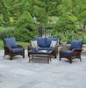 Living Accents 8799330 Blue 4 Piece Living Accents Charleston Dining Set With Brown Frame