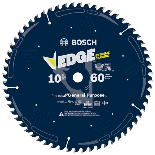 Bosch 10 in. D X 5/8 in. Carbide Circular Saw Blade 60 teeth 1 pk
